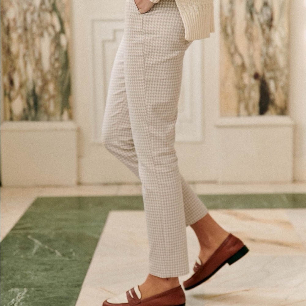 Sezane Clara Trousers Camel/Ecru 8/40